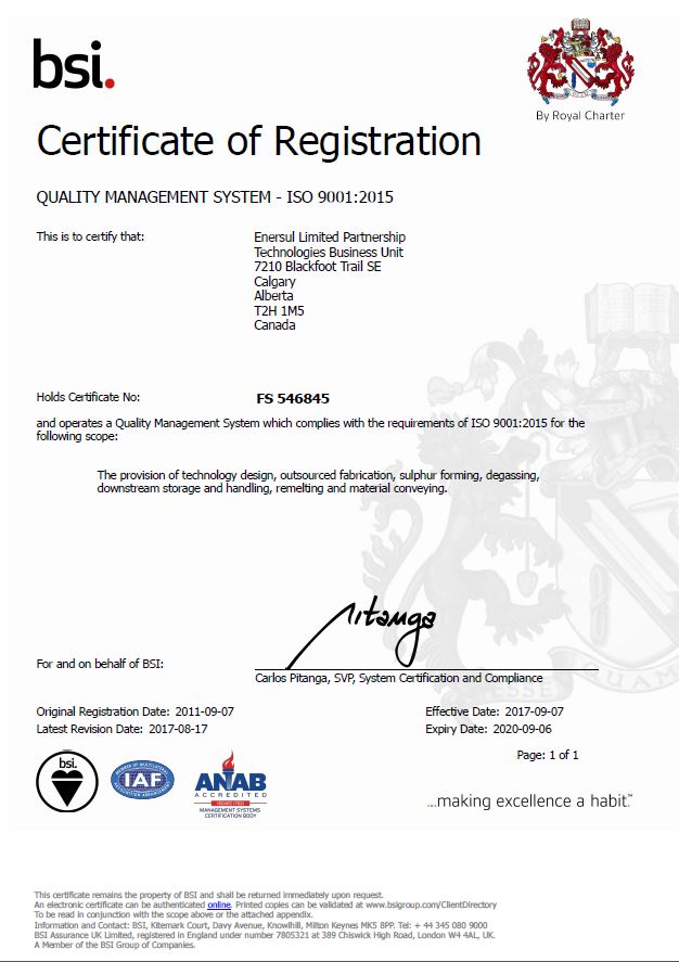 Iso certificate