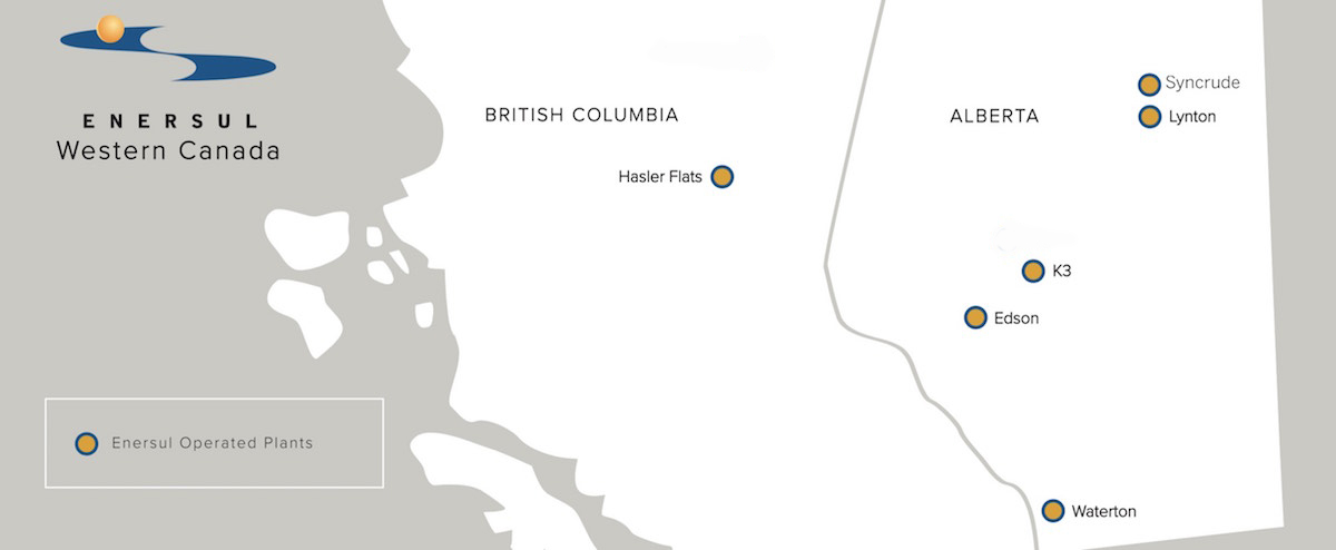 map of enersul operating locations